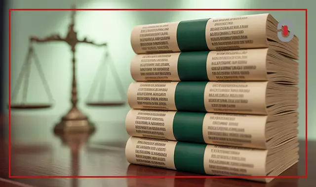Lawyer reviewing translated legal contract in Malay