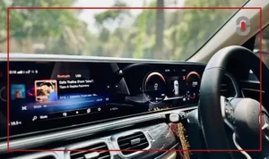 Vehicle dashboard with digital interface and gauges
