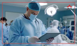 Doctor communicating with a patient using professional healthcare translation services