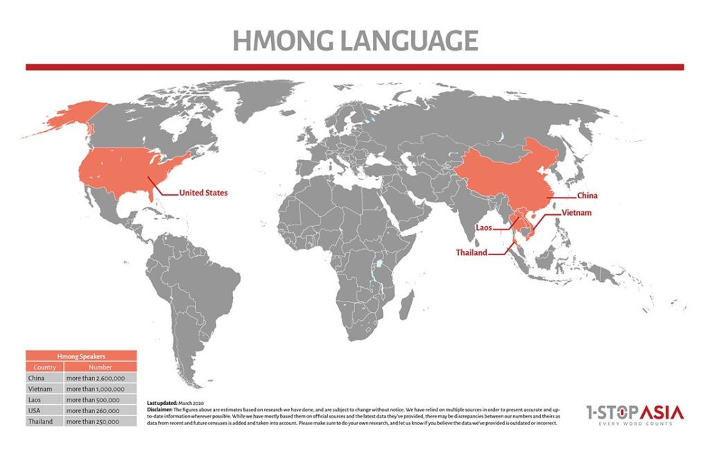 Hmong Language Map