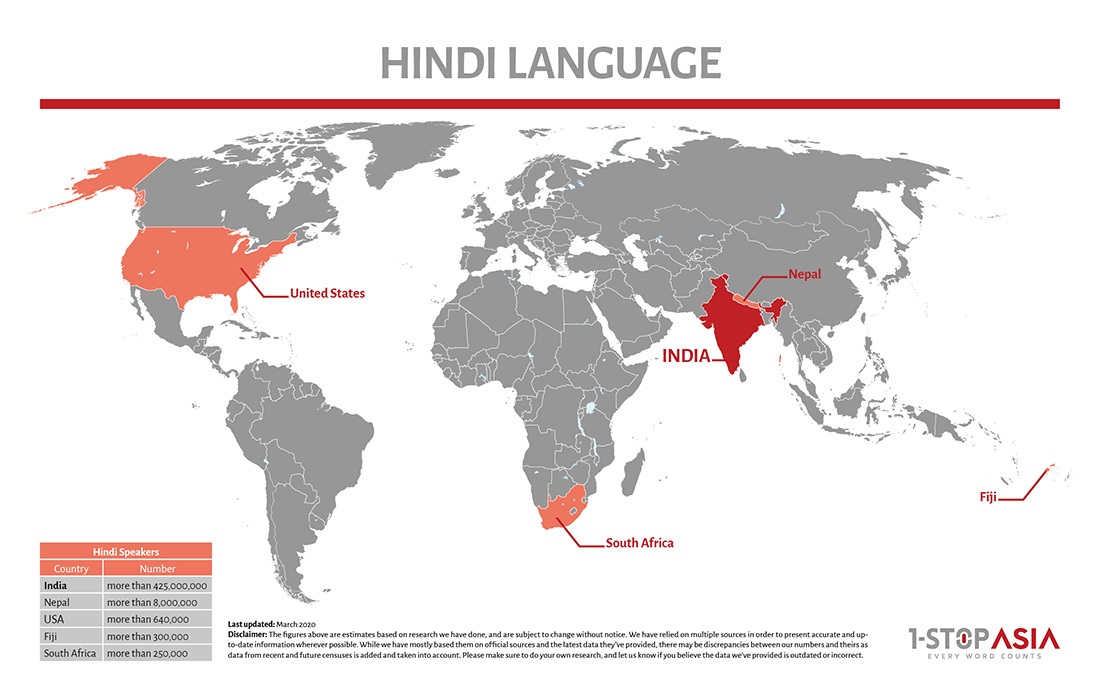 Hindi Language Map